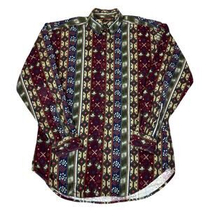 Vintage Woolrich Men's Medium Aztec Southwestern Button Up Shirt Long Sleeve